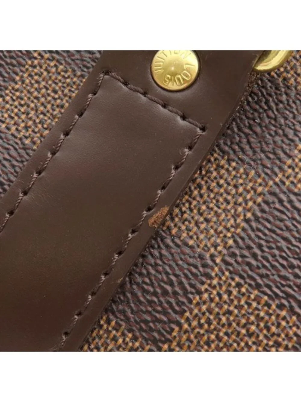 Louis Vuitton Boston Bag Keepall Bandouliere 55 Damier Canvas Ebene Gold Brown